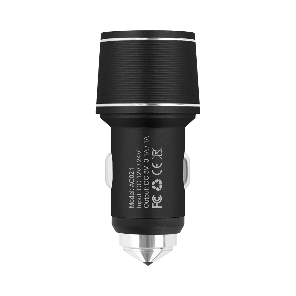 3.1A/1A 2USB Car charger with hammer  3.1A/1A max.DC5V 3.1A output CE FCC