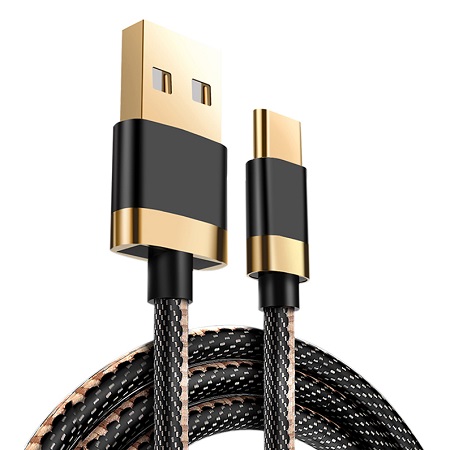 3A Fast Charge Gold Plated Denim Charge Data Cable Cowboy Cable for Type C/iphone /Android