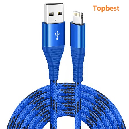 2.4A Nylon braided Lightning USB charging and data cable ,CE RoHS FCC certificated 4colors