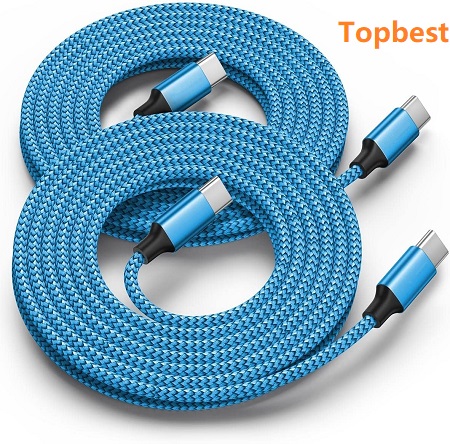 USB C to USB C Cable Fast Charging 60W, PD Type C Charger Cord for iPhone 16 15 Pro Max Plus, for Samsung Galaxy S24 S23 S22 Ultra Z Flip6/Fold6, for MacBook/iPad Pro and more