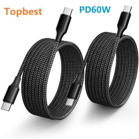 USB C to USB C Cable Fast Charging 60W, PD Type C Charger Cord for iPhone 16 15 Pro Max Plus, for Samsung Galaxy S24 S23 S22 Ultra Z Flip6/Fold6, for MacBook/iPad Pro and more